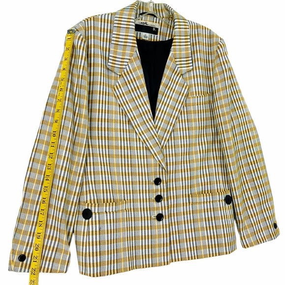Vintage Yellow, Black and White Plaid Blazer by David Benjamin - Picture 16 of 16